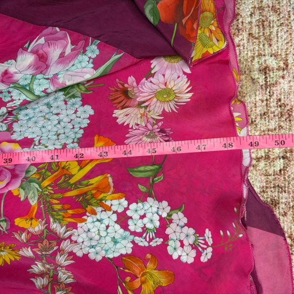 Johnny Was Golden Bouquet Vibrant Pink Floral Bias Maxi Dress Size Small - Picture 15 of 16